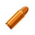 Bullet icon in flat style isolated on white background. Cartridge weapon ammo cartoon. Vector