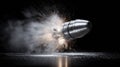 Bullet Impacting Liquid with Water Splash and Sparks, Bullet Firing Motion Royalty Free Stock Photo