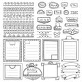 Bullet journal hand drawn vector elements Royalty Free Stock Photo