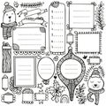 Bullet journal hand drawn vector elements Royalty Free Stock Photo