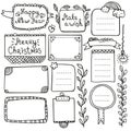 Bullet journal and Christmas hand drawn vector elements Royalty Free Stock Photo