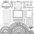 Bullet journal hand drawn vector elements Royalty Free Stock Photo