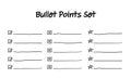 Bullet list set of check symbols, simple design in three style