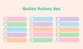 Bullet list set of padlock, simple design in three style