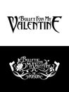 Bullet For My Valentine band logo. Isolated on white and black background. Royalty Free Stock Photo