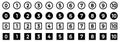 Bullet points icon set, tumber buttons set, modern numbers button set in circle and square