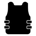 Bullet-proof vest flak jacket icon black color vector illustration flat style image Royalty Free Stock Photo