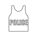 bullet-proof vest icon. Element of Police for mobile concept and web apps icon. Outline, thin line icon for website design and Royalty Free Stock Photo