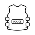 Bullet proof vest icon vector