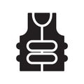 Bullet proof vest icon vector sign and symbol isolated on white Royalty Free Stock Photo