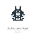 Bullet proof vest icon vector. Trendy flat bullet proof vest icon from security collection isolated on white background. Vector Royalty Free Stock Photo