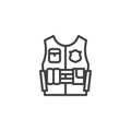 Bullet proof vest line icon