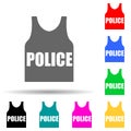 bullet-proof vest multi color style icon. Simple glyph, flat vector of police icons for ui and ux, website or mobile application Royalty Free Stock Photo