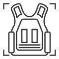 Bullet Proof Vest vector concept outline icon or sign