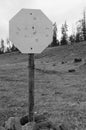 Bullet riddled stop sign