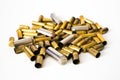 Bullet shells on a white background Royalty Free Stock Photo