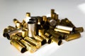 Bullet shells on a white background Royalty Free Stock Photo