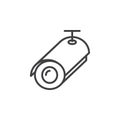 Bullet surveillance camera line icon