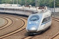 Bullet train departs from Beijing, China Royalty Free Stock Photo