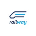 bullet train railway speed logo design Royalty Free Stock Photo