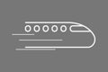 Bullet train running fast icon using smooth lines on dark background vector to mean fast delivery system