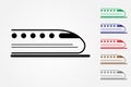 Bullet train running on rail track on white background vector to mean fast delivery system