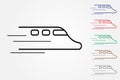 Bullet train with speed icon using single color lines on white background vector for business and industry Royalty Free Stock Photo