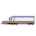 Bullet Train transportation cartoon character side view vector illustration