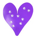 Bulletholes in a metal heart-shaped target Royalty Free Stock Photo