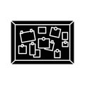 Bulletin board black glyph icon