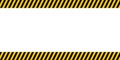 Bulletin board important announcements, yellow and black diagonal stripes, vector warn caution construction danger border Royalty Free Stock Photo