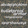 Bulletproof armor typeface