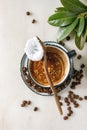 Bulletproof coffee with butter Royalty Free Stock Photo