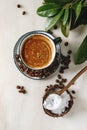 Bulletproof coffee with butter Royalty Free Stock Photo