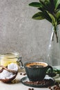 Bulletproof coffee with butter Royalty Free Stock Photo