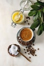 Bulletproof coffee with butter Royalty Free Stock Photo