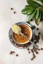 Bulletproof coffee with butter Royalty Free Stock Photo