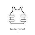 Bulletproof icon from Army collection. Royalty Free Stock Photo