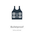 Bulletproof icon vector. Trendy flat bulletproof icon from army and war collection isolated on white background. Vector Royalty Free Stock Photo