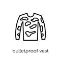 Bulletproof Vest icon from Army collection. Royalty Free Stock Photo