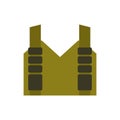 Bulletproof vest isolated. Protective uniform military. Police c