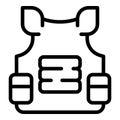 Bulletproof vest protection icon outline vector. Tactical proof