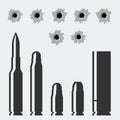Bullets and bullet holes set