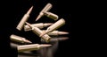 Bullets of a 7.62 caliber assault rifle Royalty Free Stock Photo