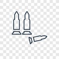Bullets concept vector linear icon isolated on transparent background, Bullets concept transparency logo in outline style