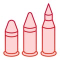 Bullets flat icon. Caliber vector illustration isolated on white. Ammo gradient style design, designed for web and app