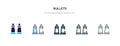 Bullets icon in different style vector illustration. two colored and black bullets vector icons designed in filled, outline, line