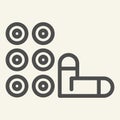 Bullets line icon. Weapon vector illustration isolated on white. Caliber outline style design, designed for web and app