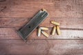 6 Bullets and loaded magazine isolated Royalty Free Stock Photo