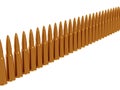 Bullets 9mm ammo row ammunition 3D illustration